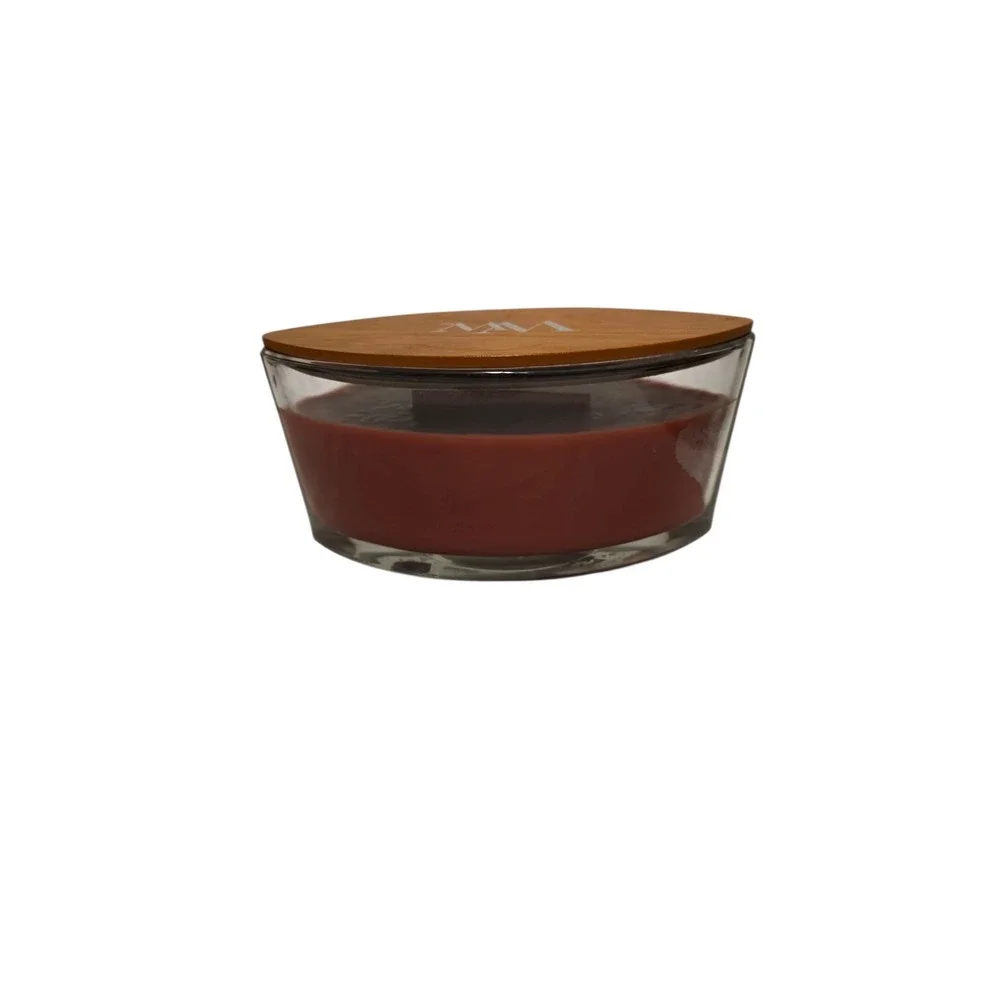 WoodWick Cinnamon Chai Hearthwick‎ Flame Ellipse Scented Candle with Wood Lid